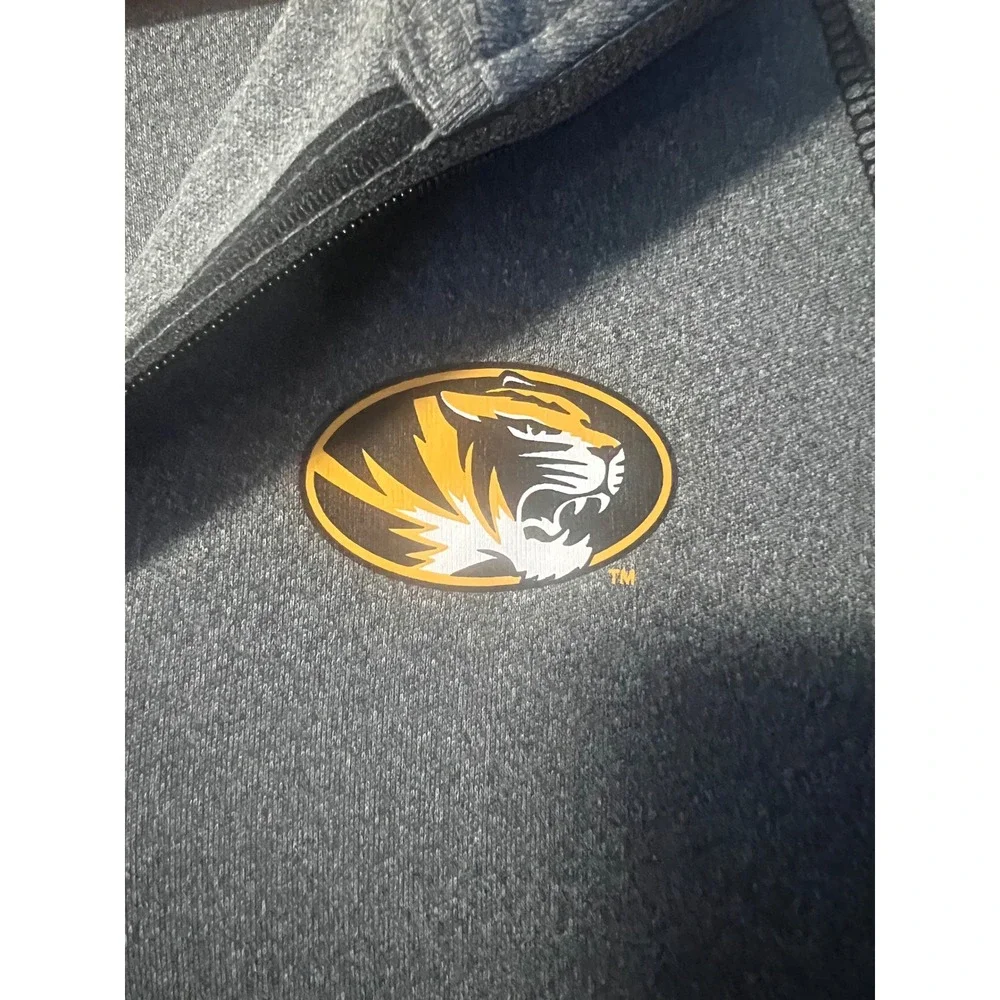 Colosseum Missouri Tigers Mizzou Womens Quarter Zip Pullover Gray Thumbhole L - Picture 3 of 5